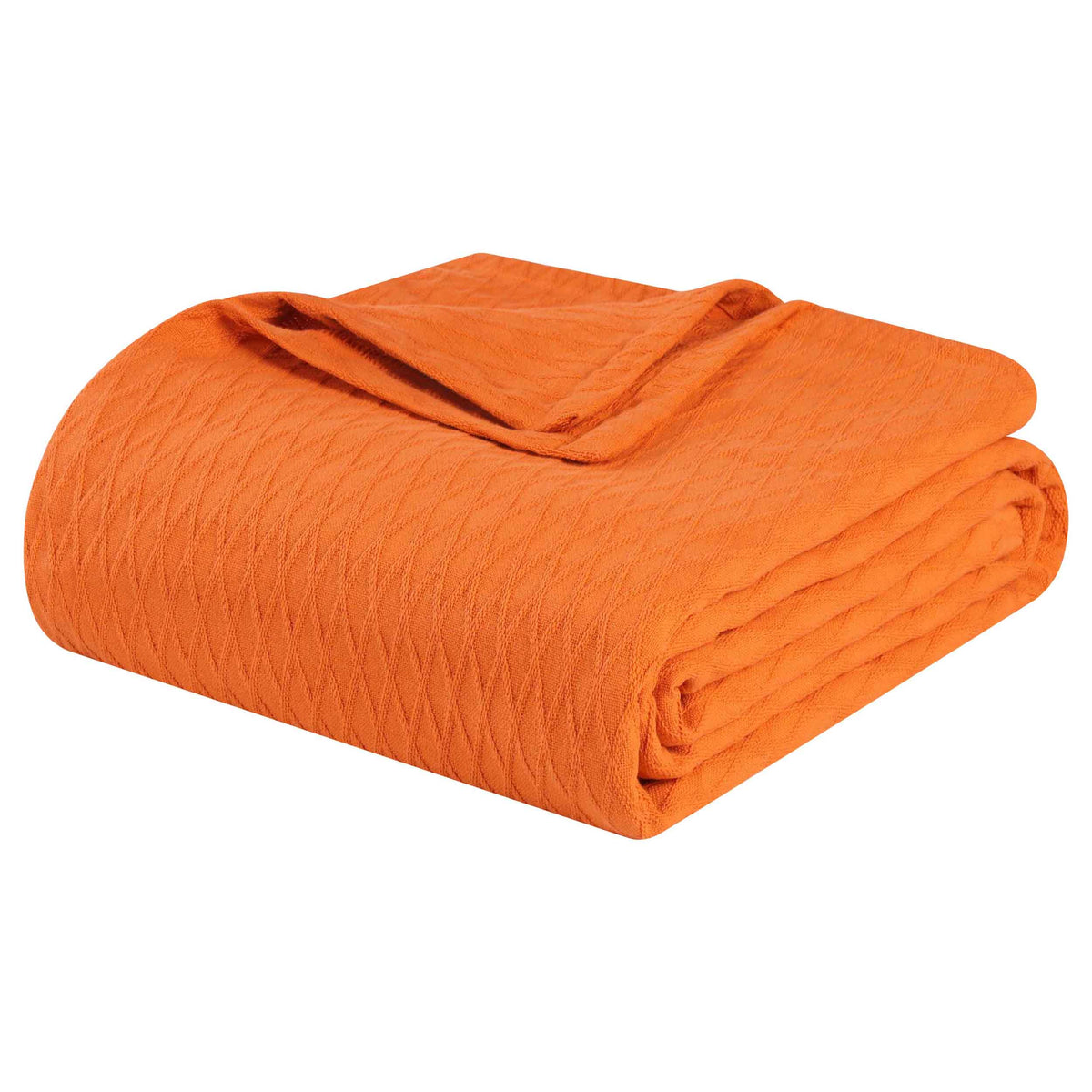 Diamond All-Season Cotton Blanket - Orange