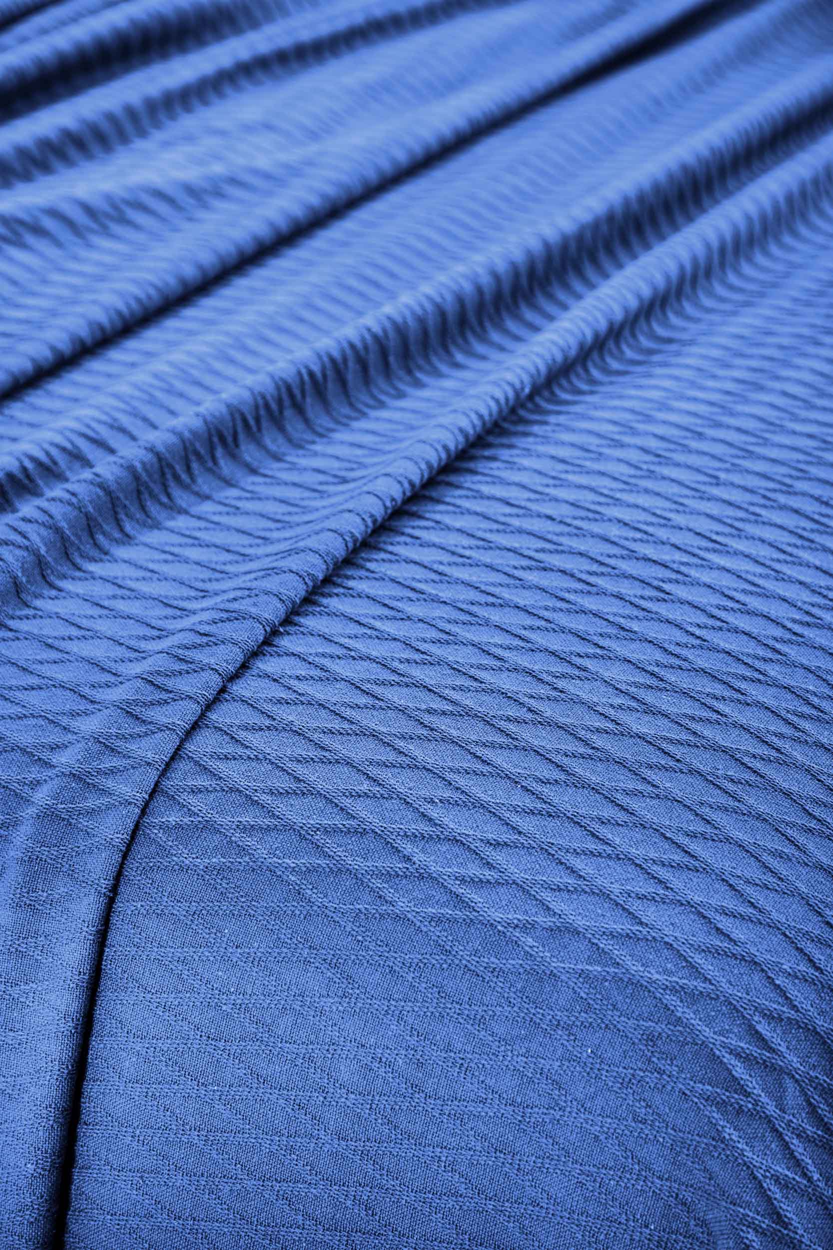 Diamond All-Season Cotton Blanket - Merrit Blue