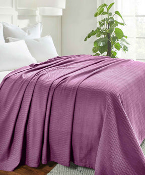 Diamond All-Season Cotton Blanket - Purple