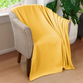 Diamond All-Season Cotton Blanket - Yellow