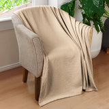 100% Cotton Thermal Blanket – Diamond Weave All-Season, Lightweight & Breathable