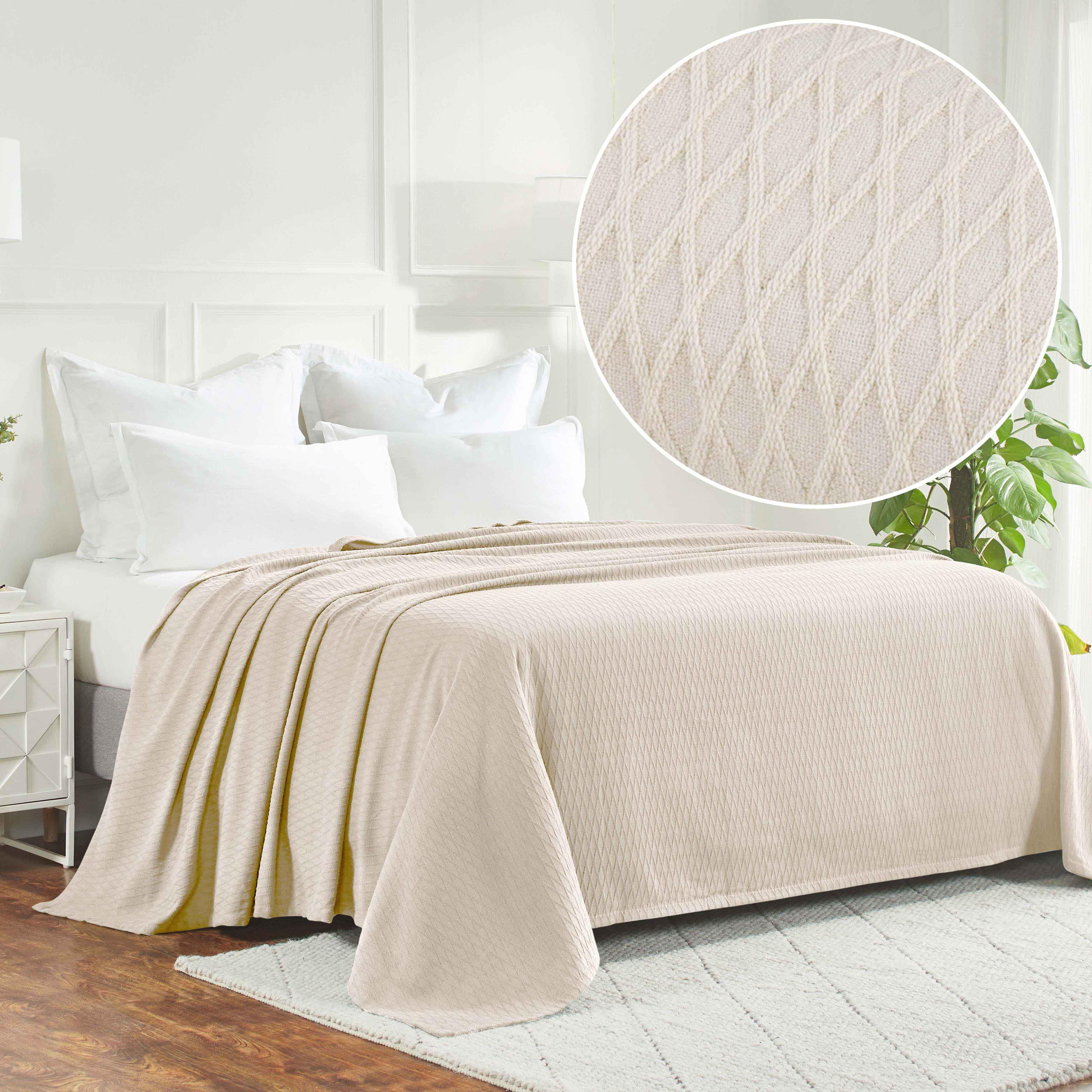 Diamond Weave Modern Classic Geometric All-Season Cotton Blanket - Blanket by Superior Brand