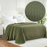100% Cotton Thermal Blanket – Diamond Weave All-Season, Lightweight & Breathable