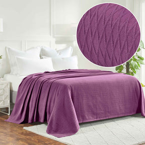 Diamond All-Season Cotton Blanket - Purple