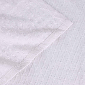 Diamond All-Season Cotton Blanket - White