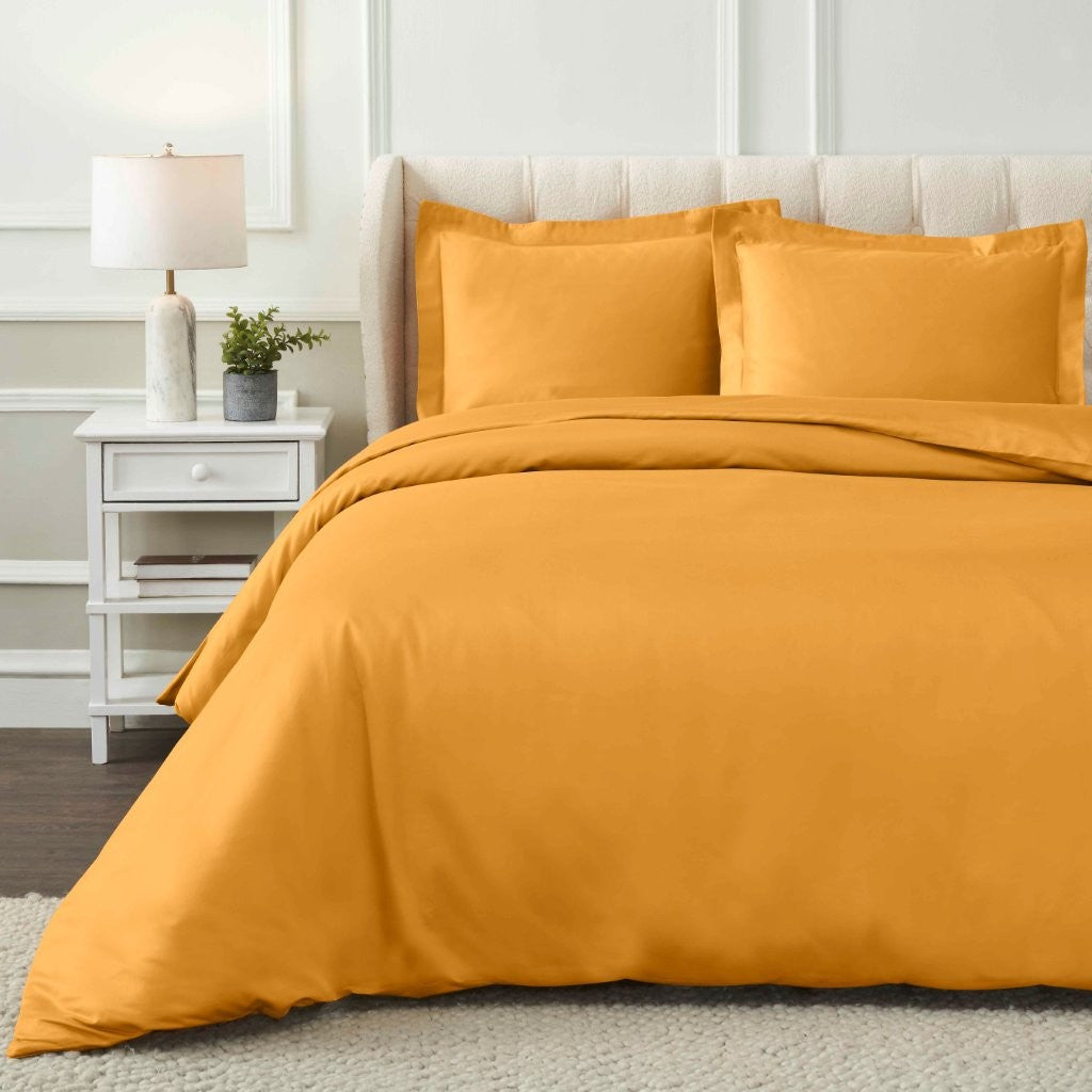 1200 Thread Count Egyptian Cotton Solid Duvet Cover Set - Egyptian Cotton Duvet Cover Set by Superior Brand