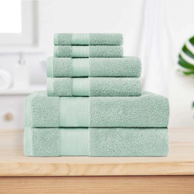 Turkish Cotton Highly Absorbent Solid 6 Piece Towel Set - Towel Set by Superior Brand