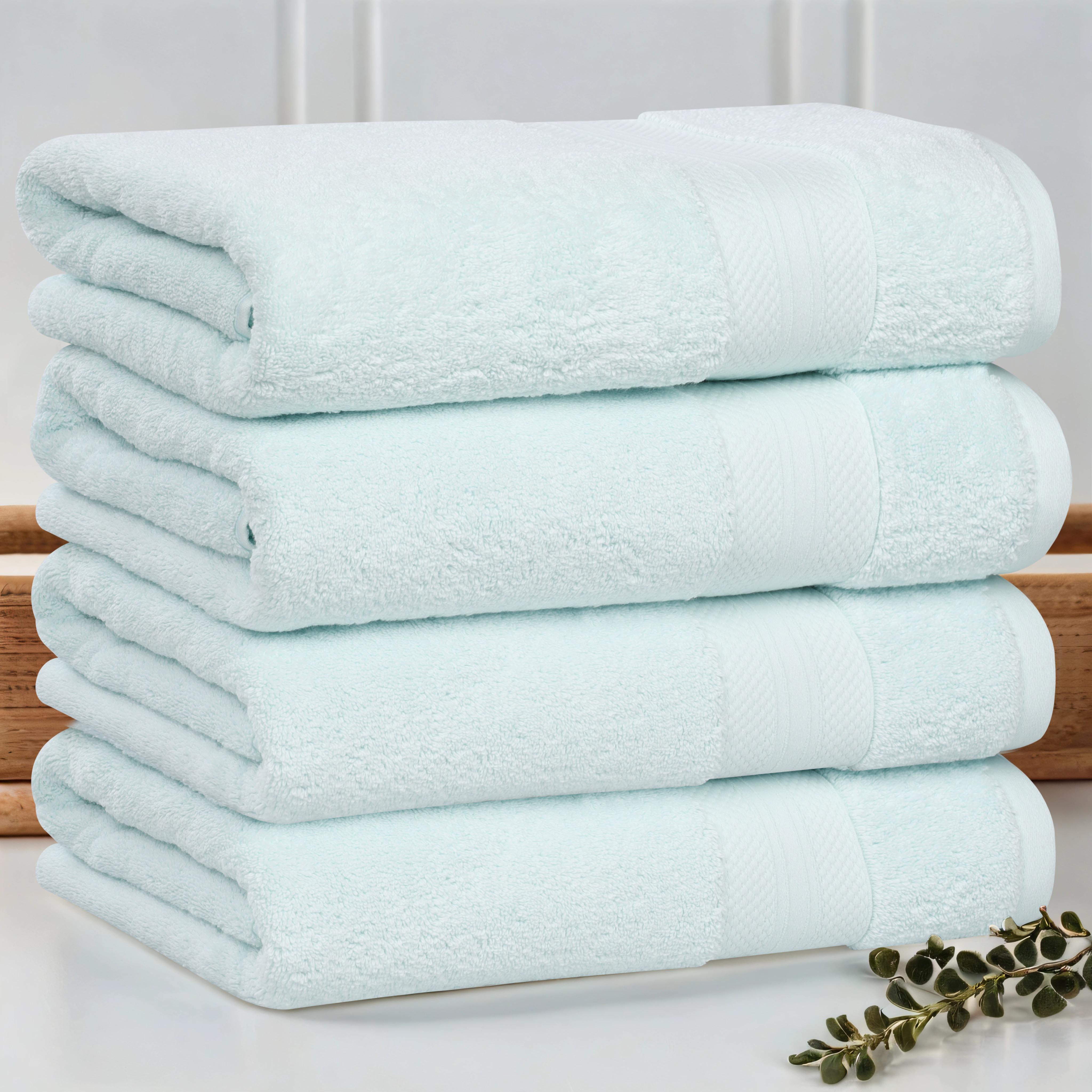 Aria Turkish Cotton Solid Heavyweight Plush Bath Towel Set of 4 - Bath Towel by Superior Brand