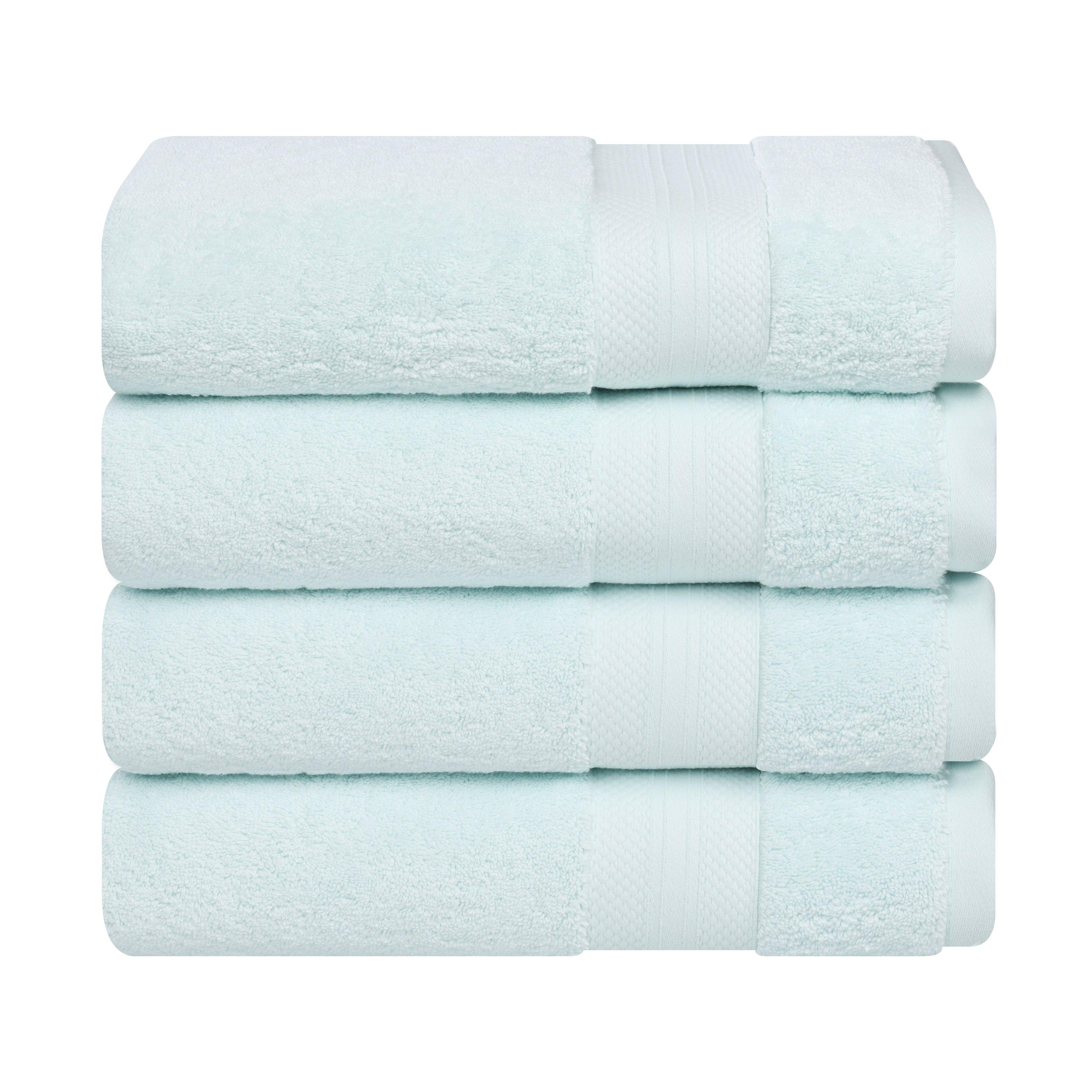 Aria Turkish Cotton Solid Heavyweight Plush Bath Towel Set of 4 - Bath Towel by Superior Brand