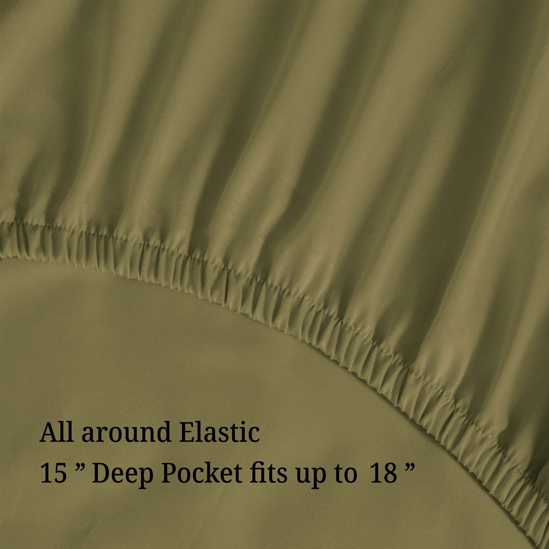 300 Thread Count Egyptian Cotton Solid Deep Pocket Sheet Set - Sage
