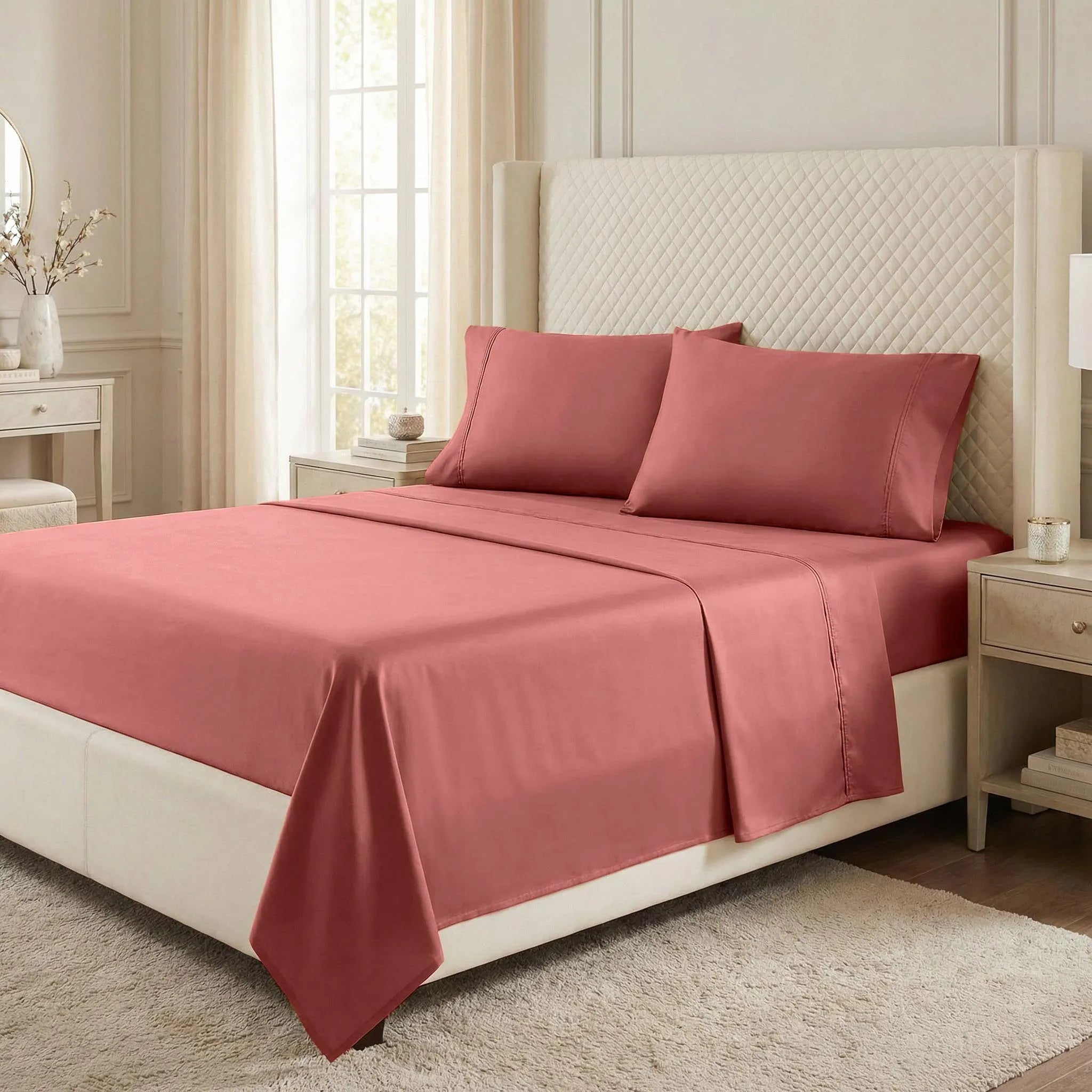 530 Thread Count Egyptian Cotton Sateen Bed Sheet Set