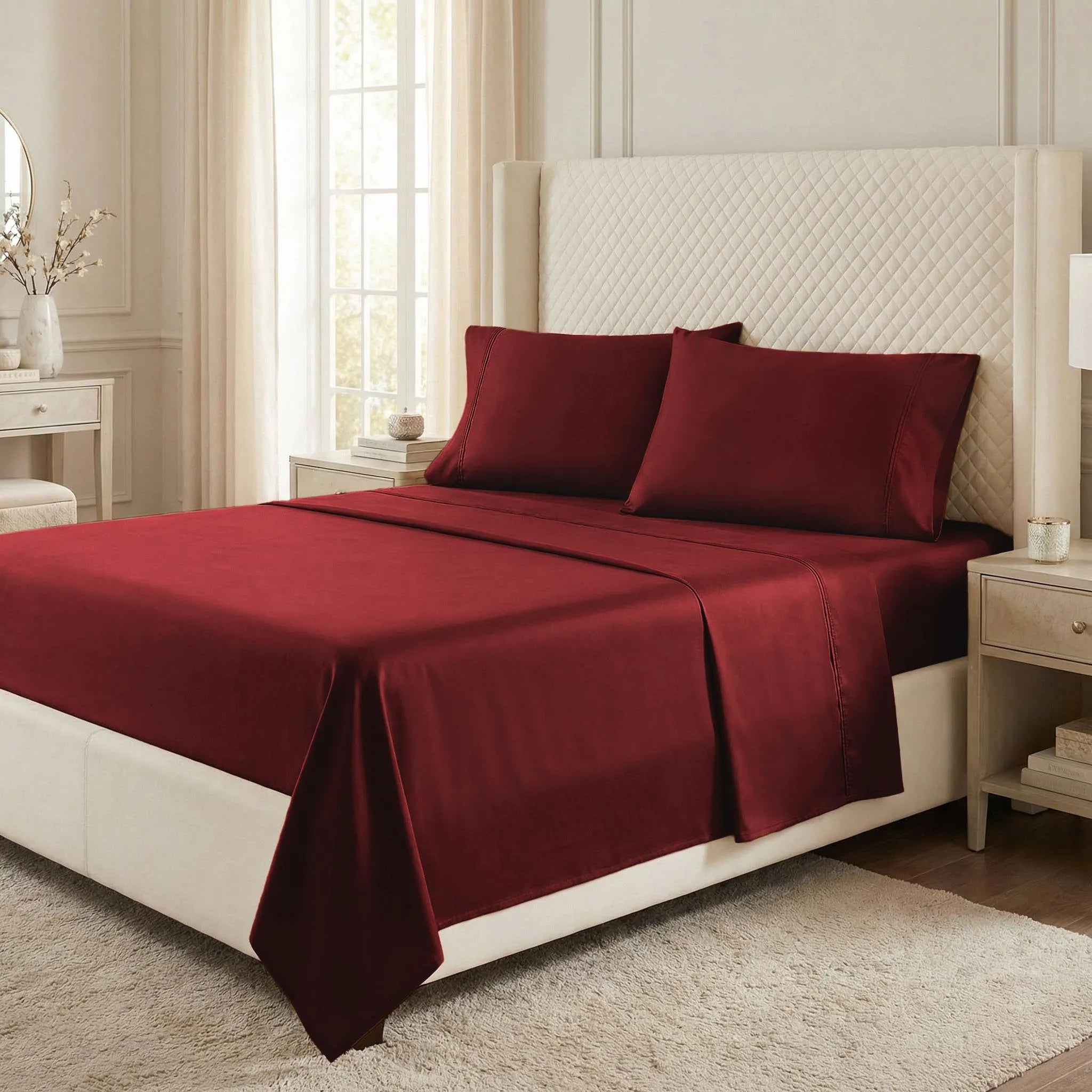 530 Thread Count Egyptian Cotton Sateen Bed Sheet Set