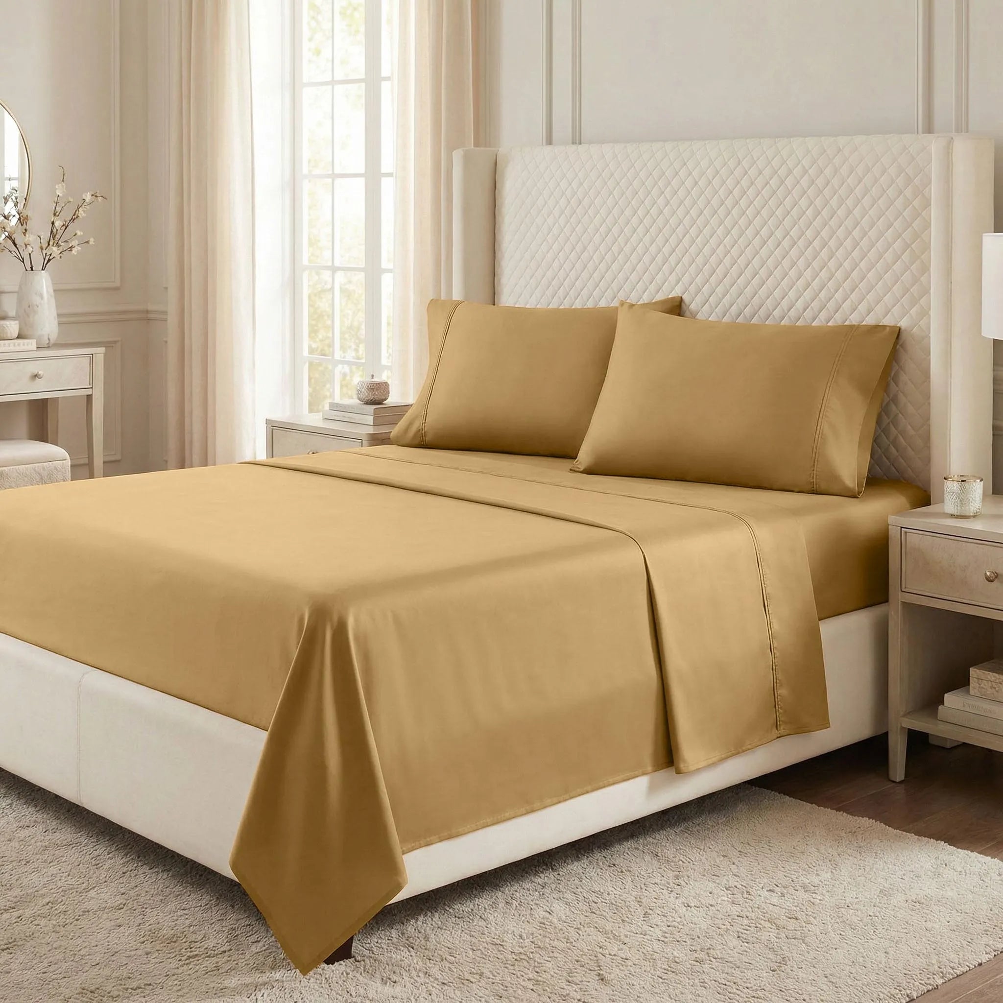 530 Thread Count Egyptian Cotton Sateen Bed Sheet Set