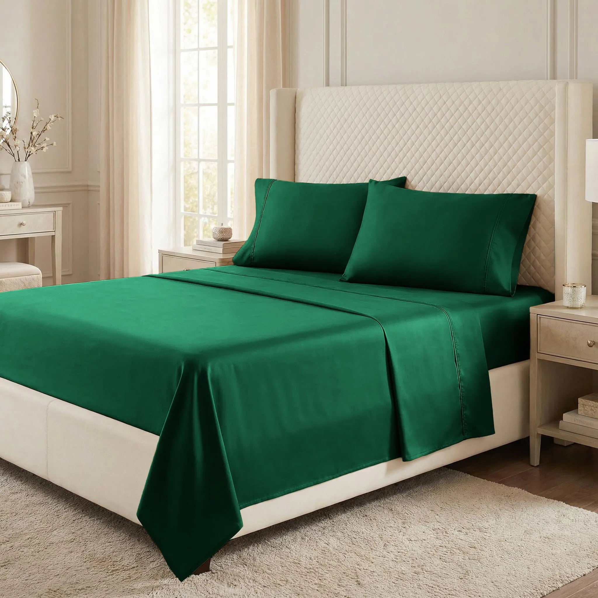530 Thread Count Egyptian Cotton Sateen Bed Sheet Set