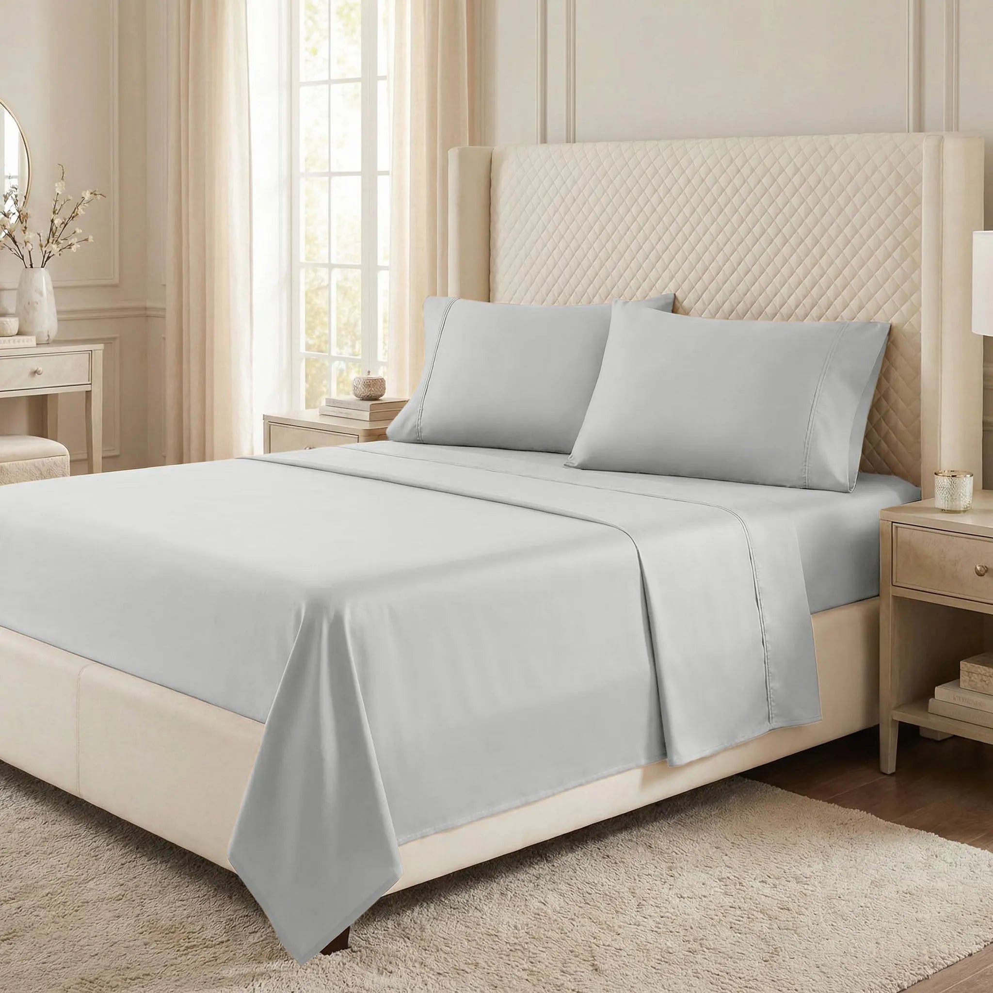 530 Thread Count Egyptian Cotton Sateen Bed Sheet Set