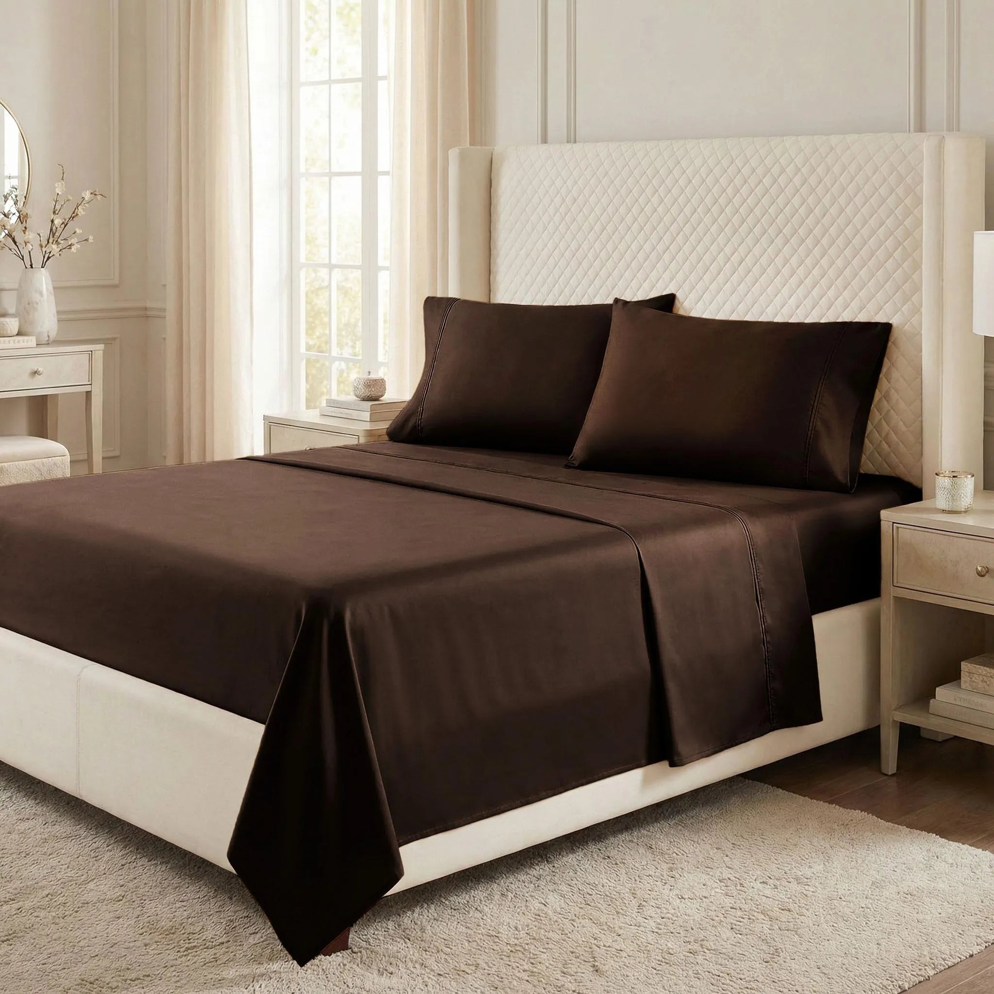 530 Thread Count Egyptian Cotton Sateen Bed Sheet Set