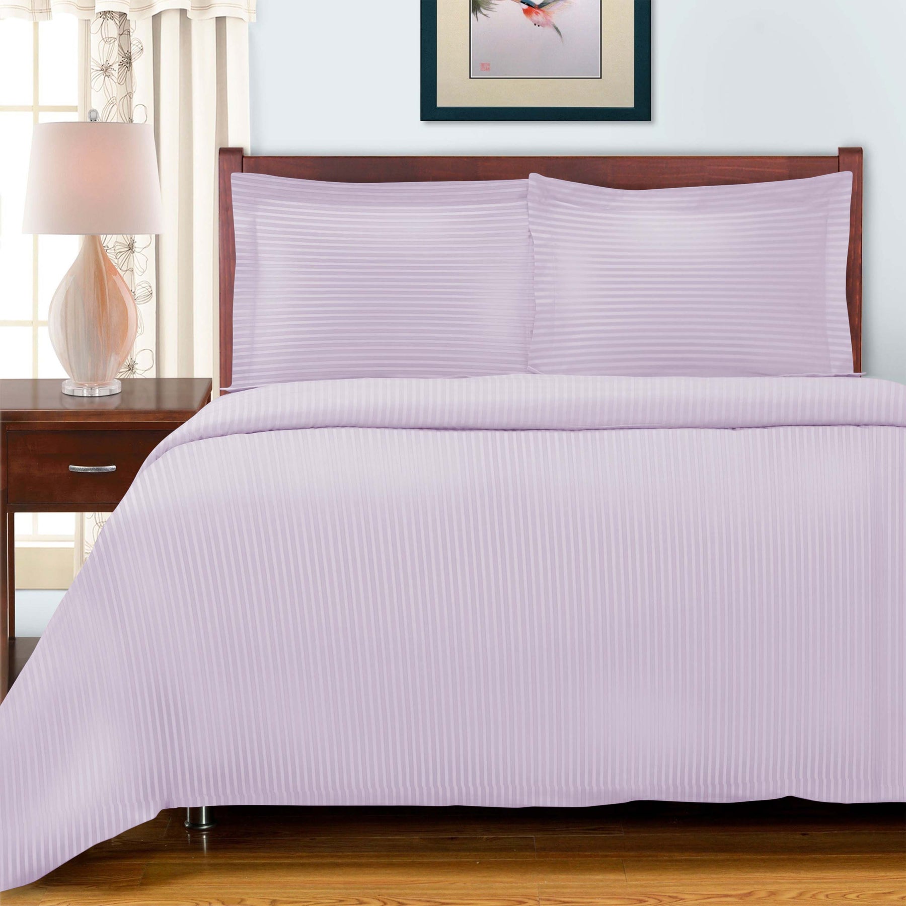 Superior Premium 600 Thread Count Egyptian Cotton Solid Duvet Cover Set - Lavender