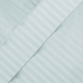 Superior Premium 600 Thread Count Egyptian Cotton Striped Deep Pocket Sheet Set - Light Blue