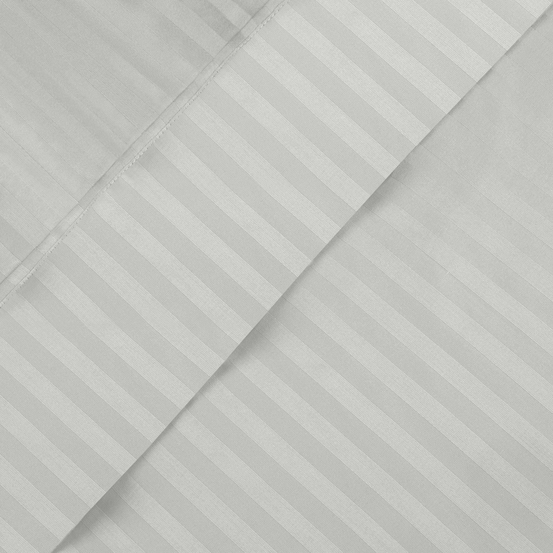 Superior Premium 600 Thread Count Egyptian Cotton Striped Deep Pocket Sheet Set - Silver