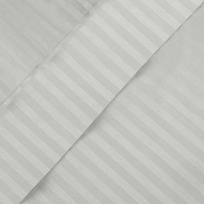 Superior Premium 600 Thread Count Egyptian Cotton Striped Deep Pocket Sheet Set - Silver