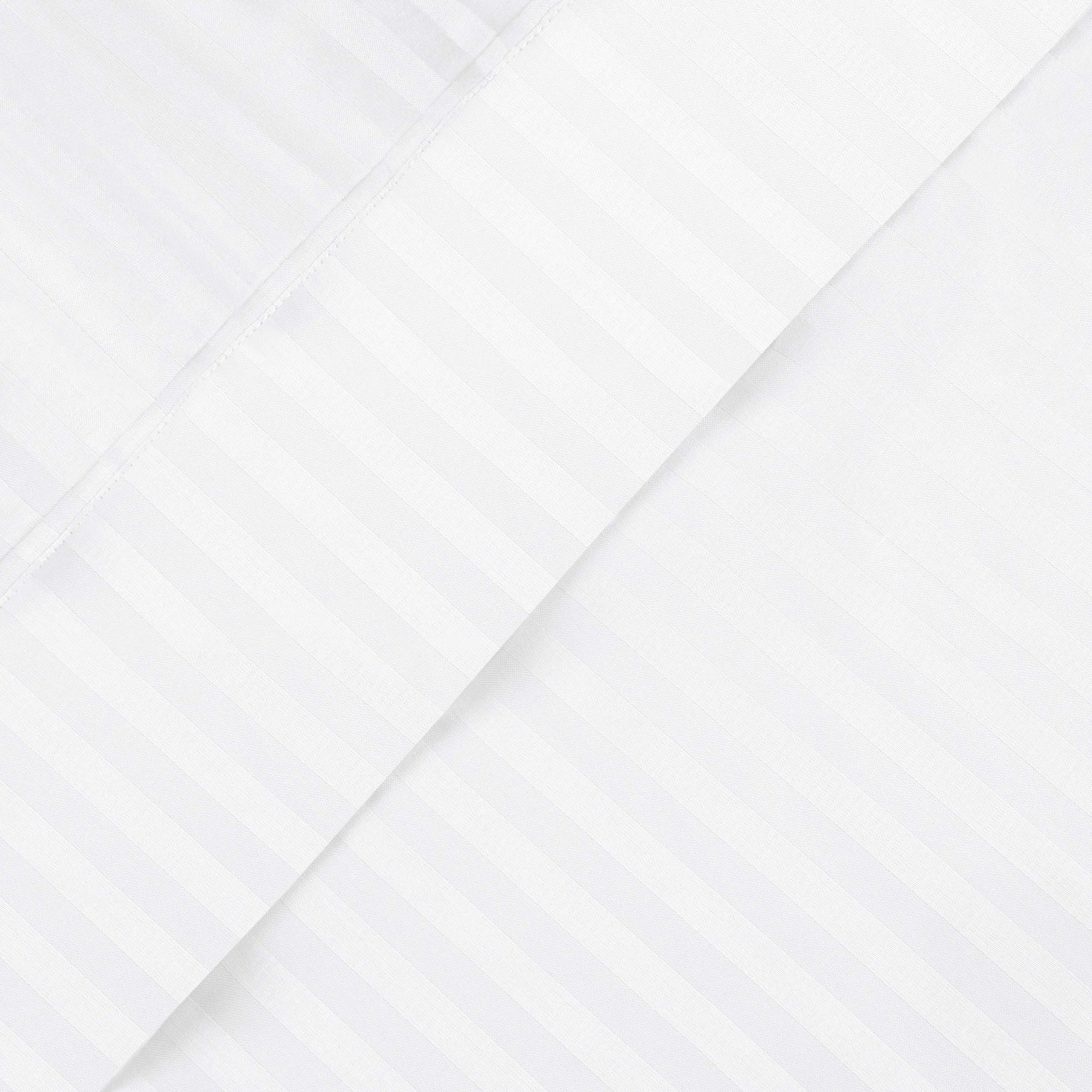 Superior Premium 600 Thread Count Egyptian Cotton Striped Deep Pocket Sheet Set - White