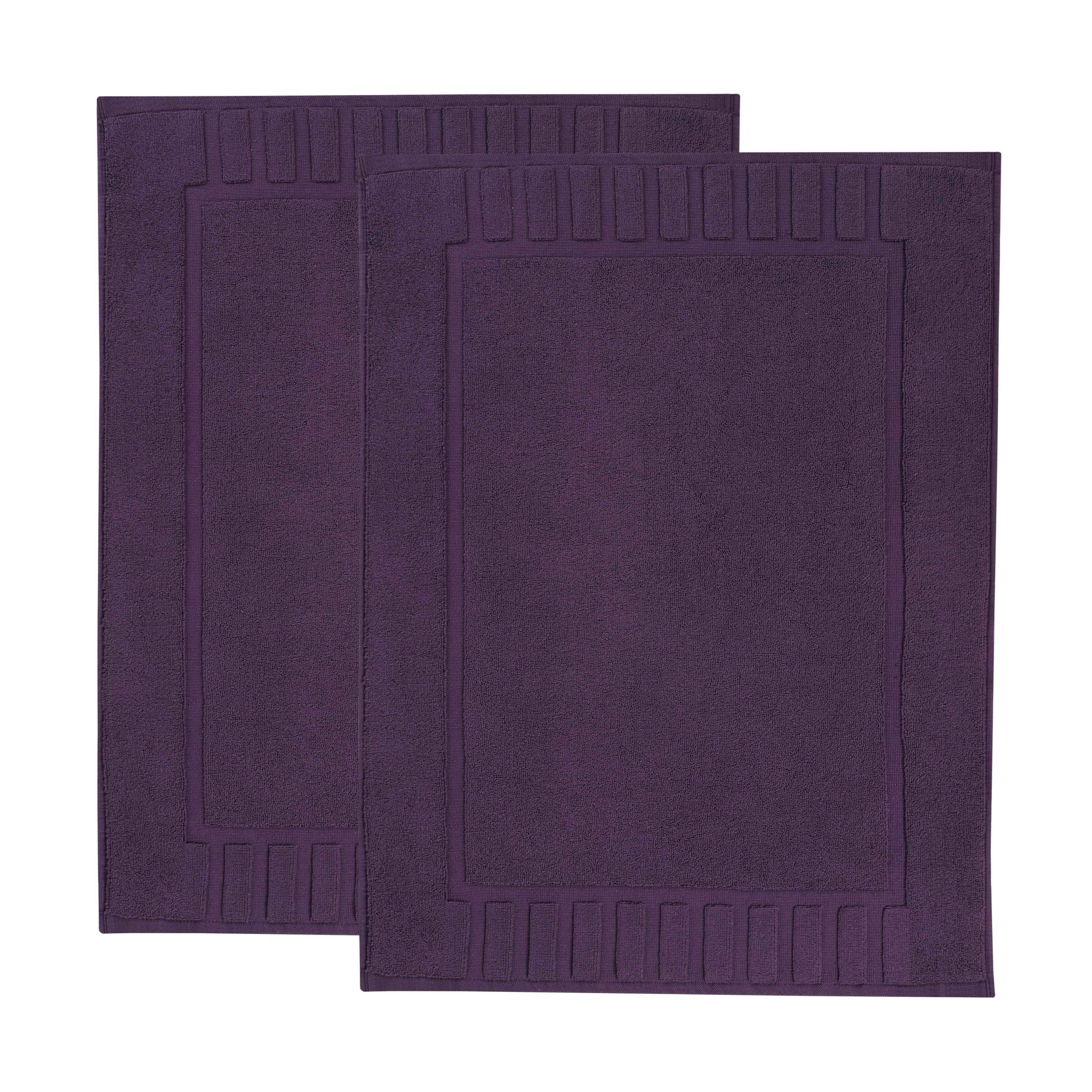 Leo Cotton Solid Modern Absorbent Heavy Washable Bath Mat Set of 2 - Bath Mats by Superior Brand