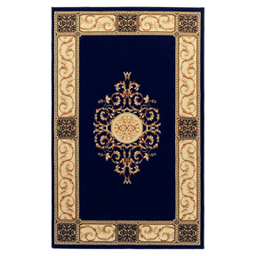 Superior Elegant Medallion Oriental Medallion Traditional Power-Loomed Indoor Area Rug - Midnight Blue