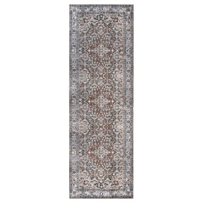 Elodie Distressed Bohemian Geometric Floral Medallion Indoor Area Rug - MossyGold
