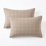 Emma Cotton Flannel Windowpane Grid Bed Pillowcases Set of 2