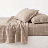 Emma Cotton Flannel Windowpane Grid Bed Sheet Set