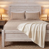 Emma Cotton Flannel Windowpane Grid Bed Sheet Set