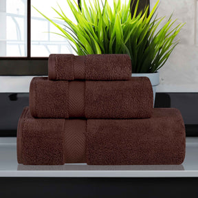Zero-Twist Smart-Dry Combed Cotton 3 Piece Towel Set - Espresso