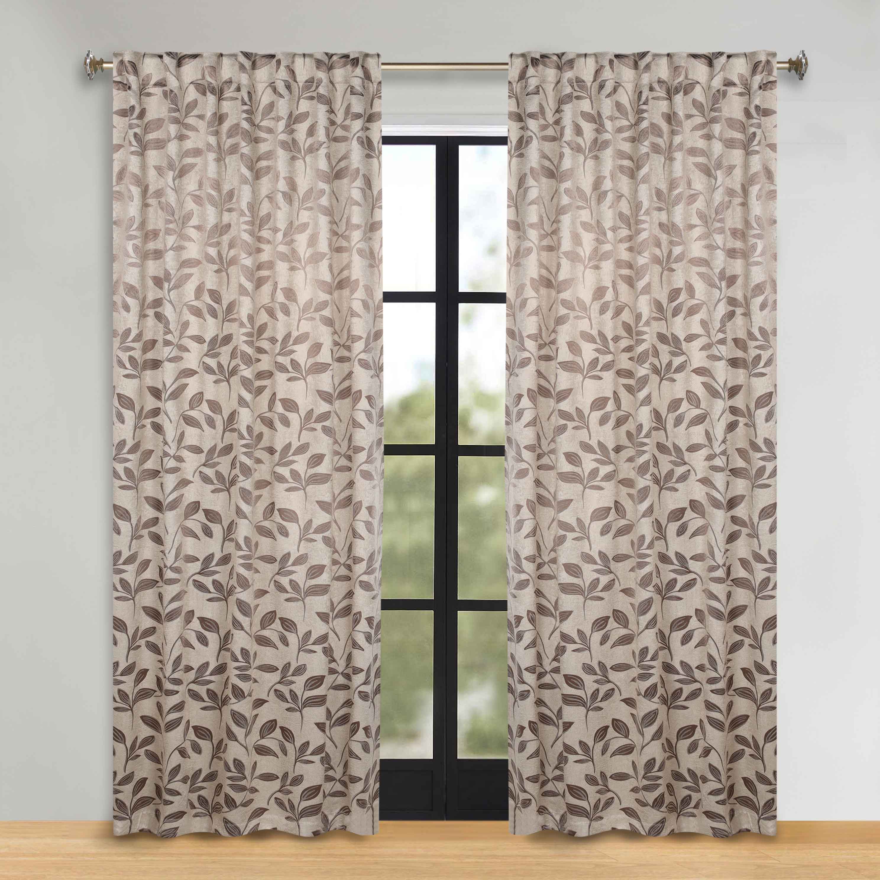 Leaves Room Darkening Back Tabs Blackout Curtain Panels, Set of 2 - Blackout Curtains by Superior