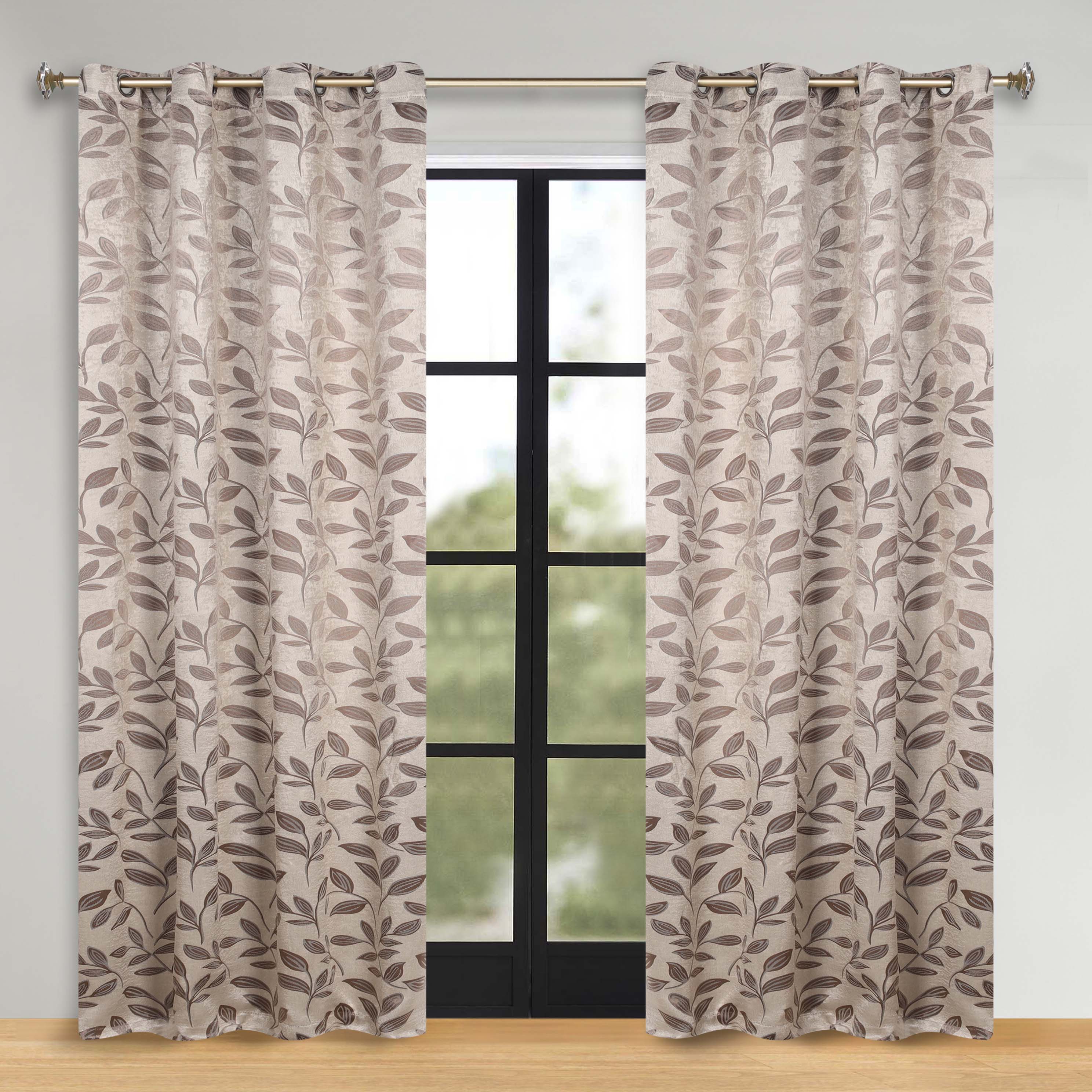 Leaves Room Darkening Washable Blackout Curtain Panels, Set of 2 - Blackout Curtains by Superior