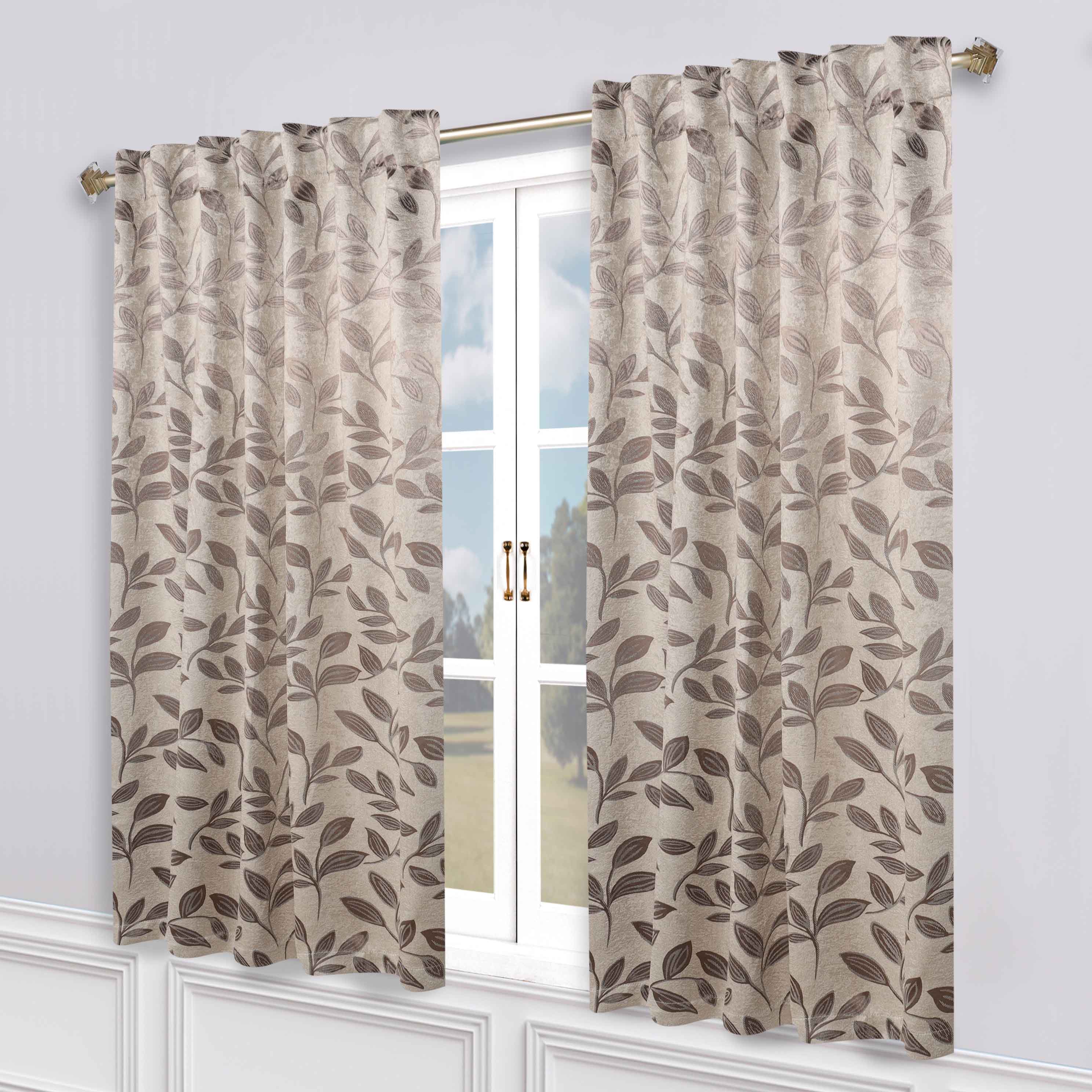 Leaves Room Darkening Back Tabs Blackout Curtain Panels, Set of 2 - Blackout Curtains by Superior