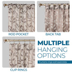 Leaves Room Darkening Back Tabs Blackout Curtain Panels, Set of 2 - Blackout Curtains by Superior