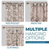 Leaves Room Darkening Back Tabs Blackout Curtain Panels, Set of 2 - Blackout Curtains by Superior