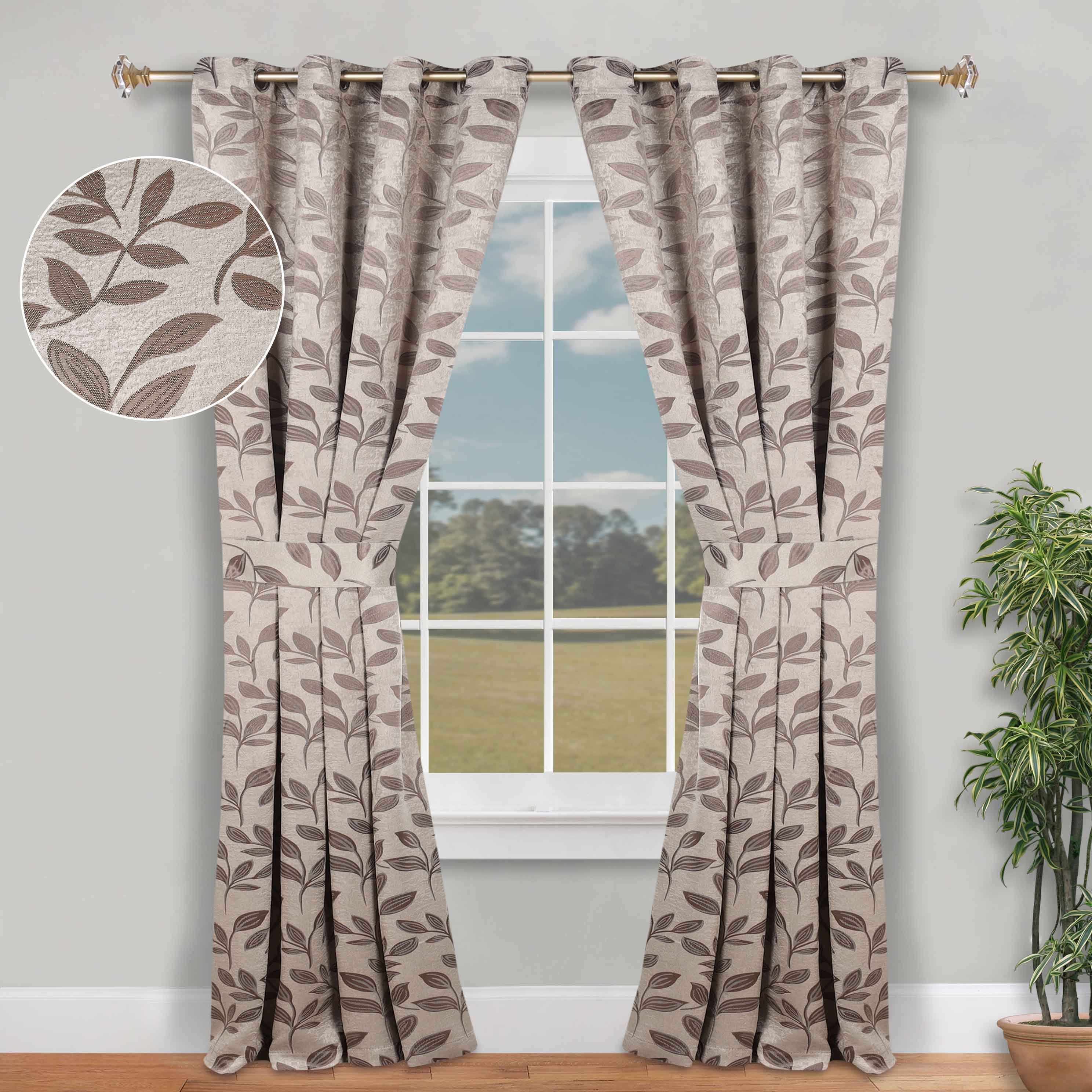 Leaves Room Darkening Washable Blackout Curtain Panels, Set of 2 - Blackout Curtains by Superior