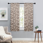 Leaves Room Darkening Washable Blackout Curtain Panels, Set of 2 - Blackout Curtains by Superior