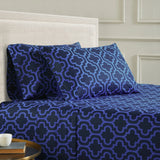 100% Cotton Flannel Bed Sheet Set Trellis Deep Pocket - Sheet Set by Superior Brand