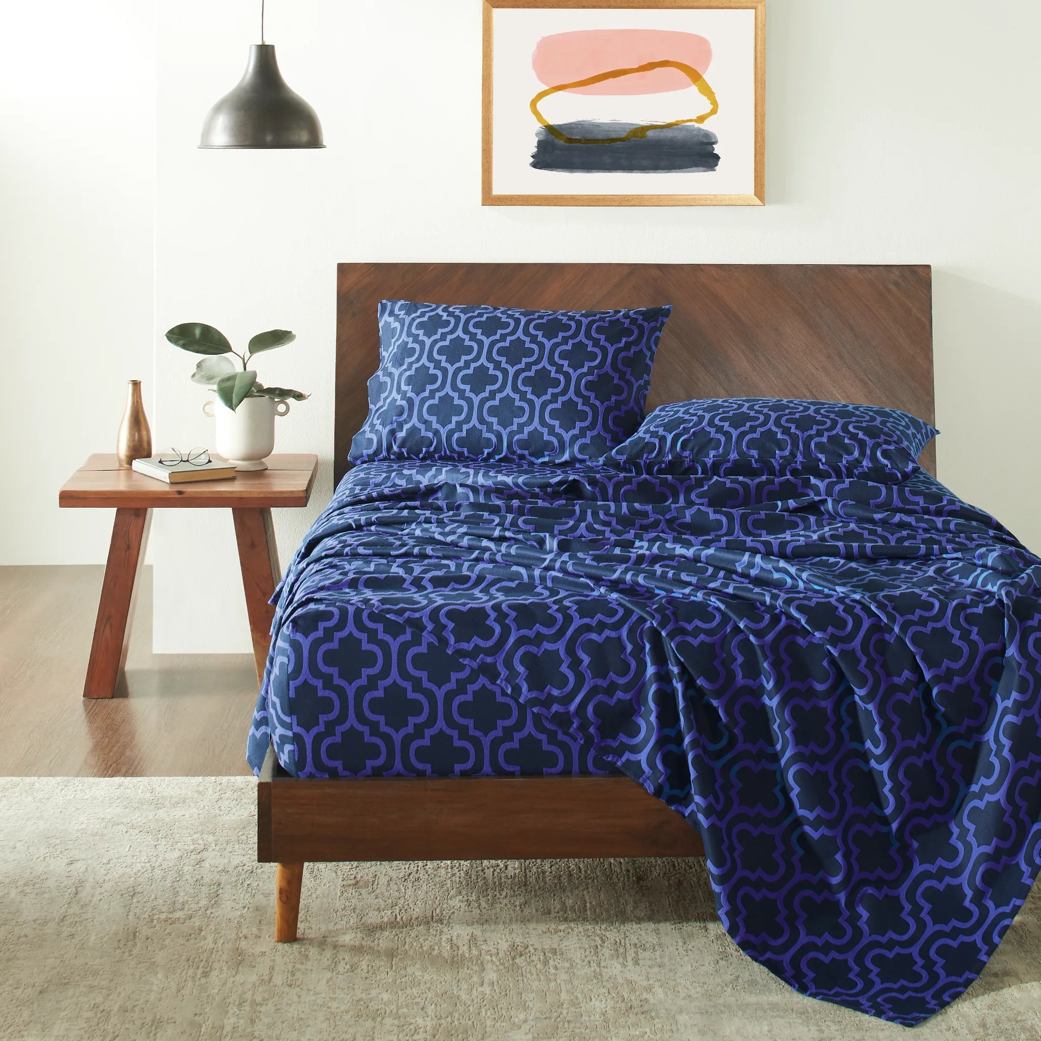 100% Cotton Flannel Bed Sheet Set Trellis Deep Pocket - Sheet Set by Superior Brand