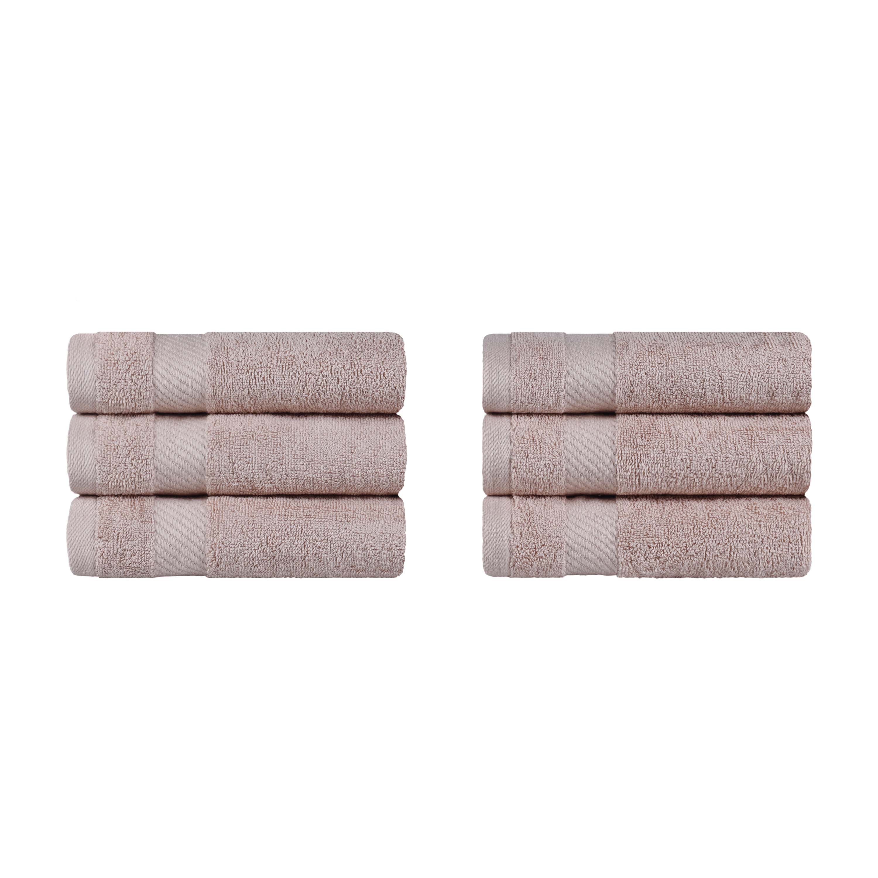 Egyptian Cotton Dobby Border Medium Weight 6 Piece Hand Towel Set - Egyptian Cotton Hand Towel by Superior Brand