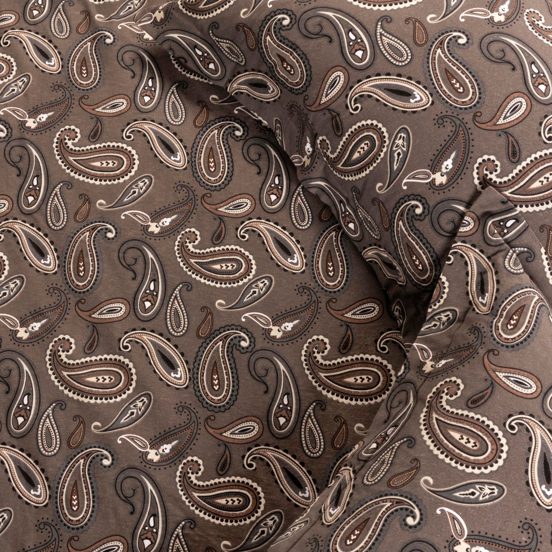 Superior Flannel Cotton Paisley Luxury Duvet Cover Set - Charcoal