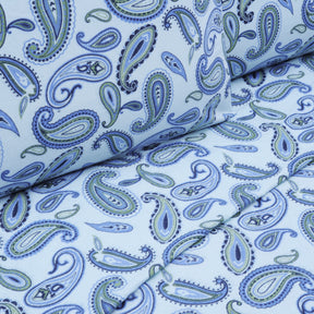 Superior Cotton Flannel Paisley Luxury Bed Sheet Set - Light Blue