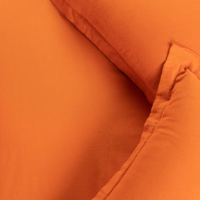 Superior Flannel Cotton Solid Modern Luxury Duvet Cover Set - Pumpkin