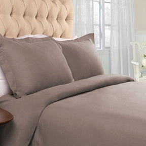 Superior Flannel Cotton Solid Modern Luxury Duvet Cover Set - Grey