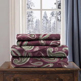 100% Cotton Flannel Bed Sheet Set Floral Paisley Deep Pocket