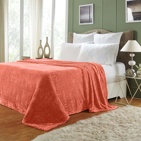 Superior Fleece Plush Medium Weight Fluffy Soft Decorative Solid Blanket - Coral