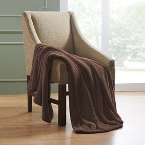 Superior Fleece Plush Medium Weight Fluffy Soft Decorative Solid Blanket - Chocolate