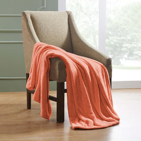 Superior Fleece Plush Medium Weight Fluffy Soft Decorative Solid Blanket - Coral